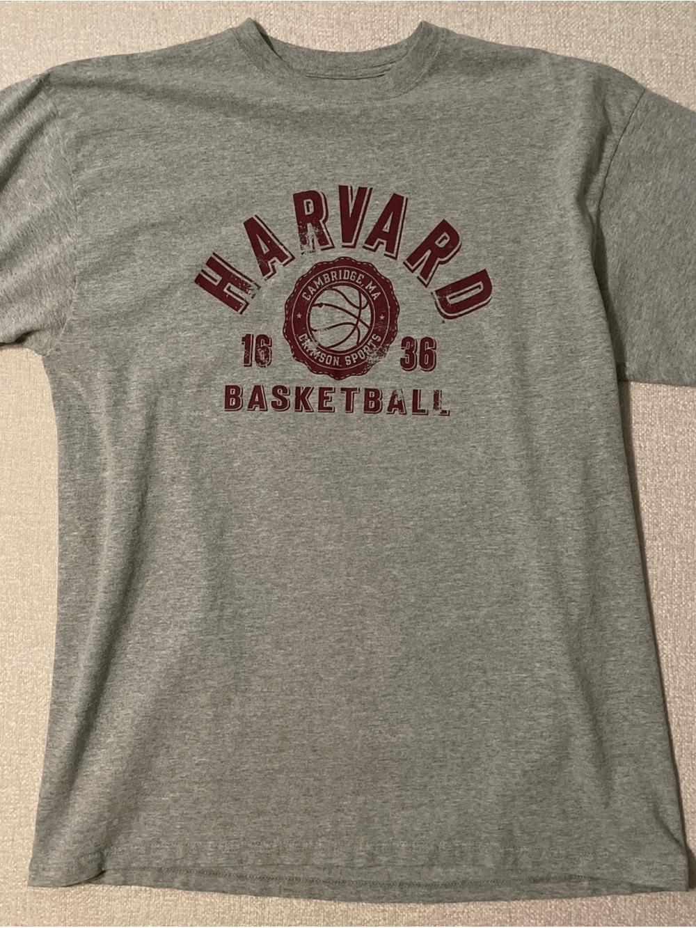 Champion Gray Harvard Basketball Short Sleeve Tee